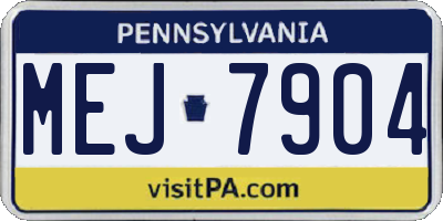 PA license plate MEJ7904