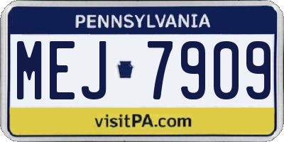 PA license plate MEJ7909