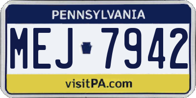PA license plate MEJ7942