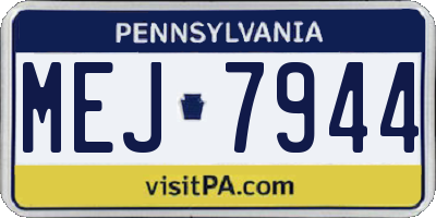 PA license plate MEJ7944