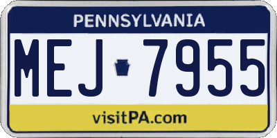 PA license plate MEJ7955