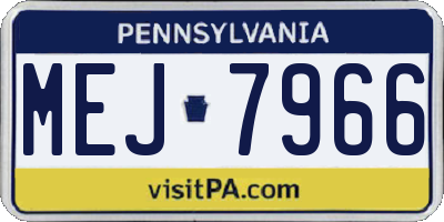 PA license plate MEJ7966