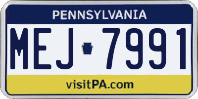 PA license plate MEJ7991