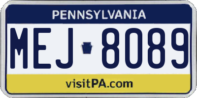 PA license plate MEJ8089