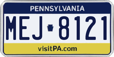 PA license plate MEJ8121