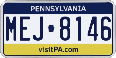 PA license plate MEJ8146