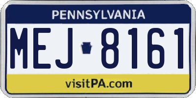 PA license plate MEJ8161