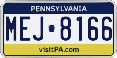 PA license plate MEJ8166