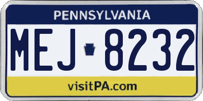 PA license plate MEJ8232