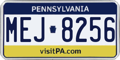 PA license plate MEJ8256