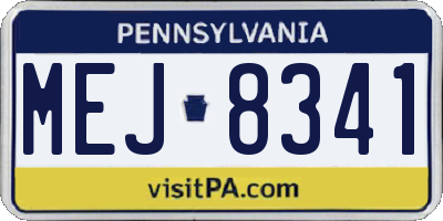 PA license plate MEJ8341