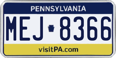 PA license plate MEJ8366