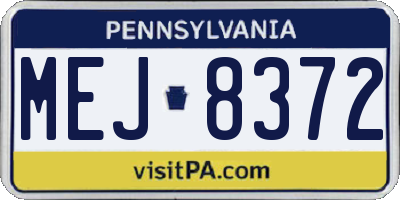 PA license plate MEJ8372