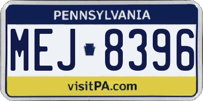 PA license plate MEJ8396