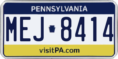 PA license plate MEJ8414