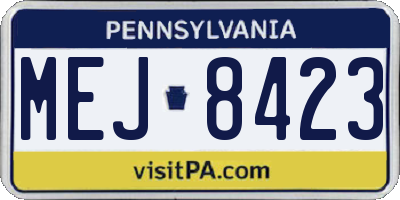 PA license plate MEJ8423