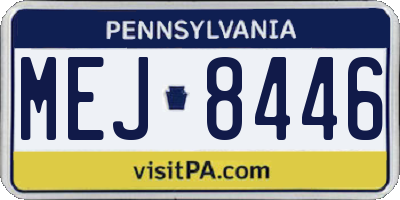 PA license plate MEJ8446