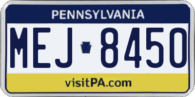 PA license plate MEJ8450