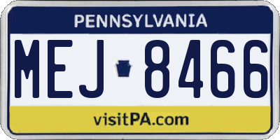 PA license plate MEJ8466