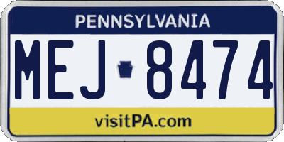 PA license plate MEJ8474