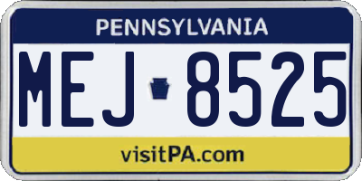 PA license plate MEJ8525