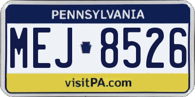 PA license plate MEJ8526