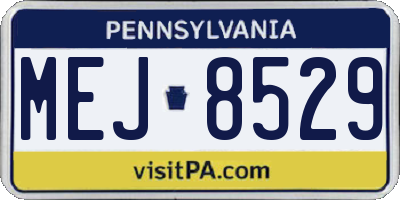 PA license plate MEJ8529