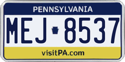 PA license plate MEJ8537