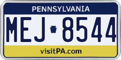PA license plate MEJ8544