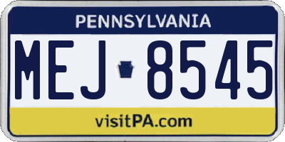 PA license plate MEJ8545