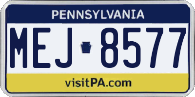 PA license plate MEJ8577