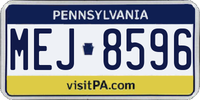 PA license plate MEJ8596