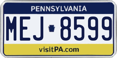 PA license plate MEJ8599