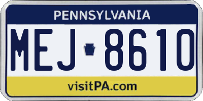 PA license plate MEJ8610