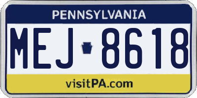 PA license plate MEJ8618