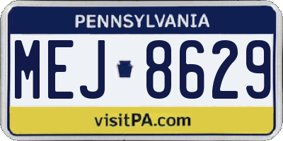PA license plate MEJ8629