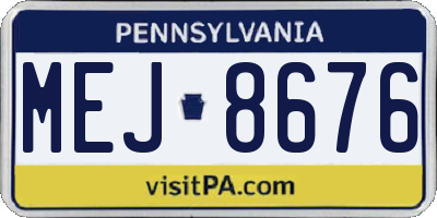 PA license plate MEJ8676