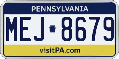 PA license plate MEJ8679
