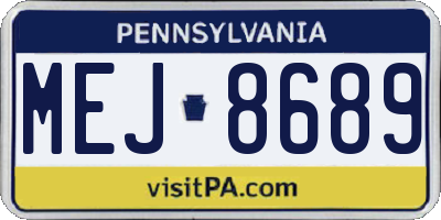 PA license plate MEJ8689