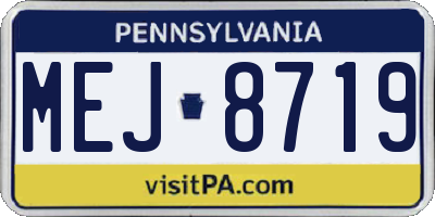 PA license plate MEJ8719