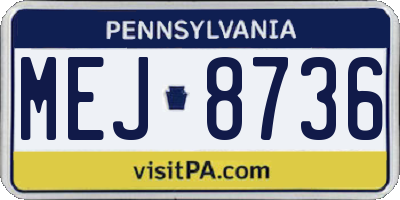 PA license plate MEJ8736