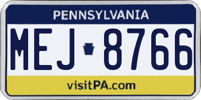 PA license plate MEJ8766