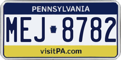 PA license plate MEJ8782