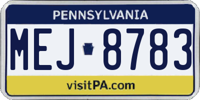 PA license plate MEJ8783