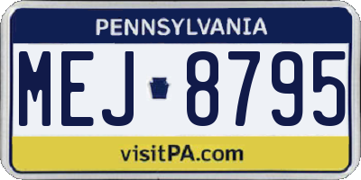 PA license plate MEJ8795