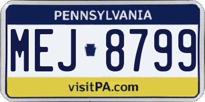 PA license plate MEJ8799