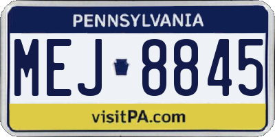 PA license plate MEJ8845