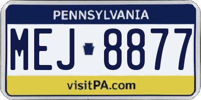 PA license plate MEJ8877