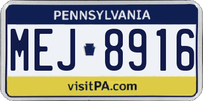 PA license plate MEJ8916