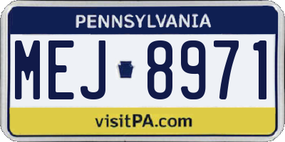 PA license plate MEJ8971